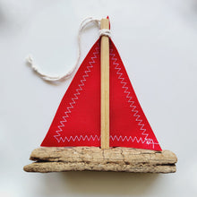 Load image into Gallery viewer, Driftwood Sailboat Ornament
